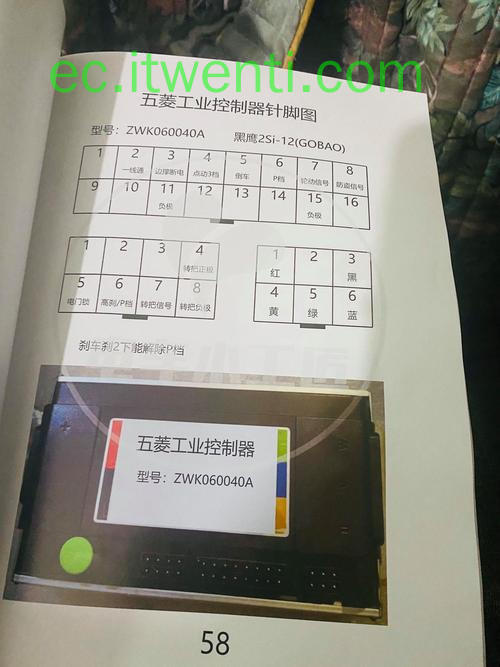 【五菱】黑鹰2Si-12 / ZWK060040A 控制器针脚定义图 | 接线图